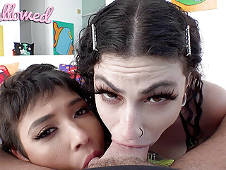 yarrak üzerinde brooklyn gri ve lydia siyah gag yuttu